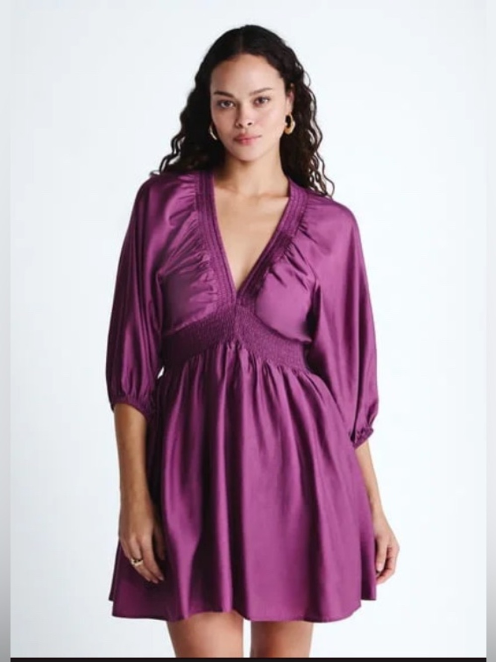 Scoop Women's Mini Raglan Dress Blouson Sleeves Size M 8-10